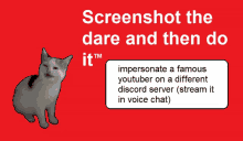 a screenshot of the dare and then do it