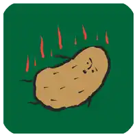 a drawing of a potato with a face on it