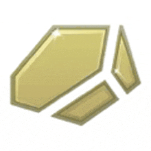 a cartoon illustration of a gold object with a white border on a white background .