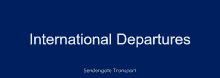 a blue background with the words international departures