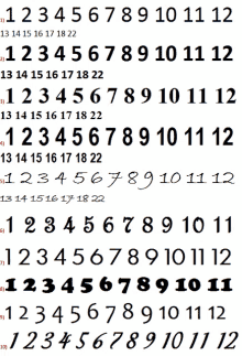 the numbers 1 through 12 are shown in black