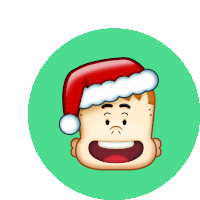 a cartoon of a man wearing a santa hat with his mouth open