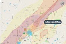 a map showing the location of a meteorologist