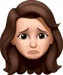 a cartoon drawing of a woman 's face with a sad look on her face