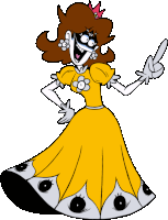 a cartoon of princess daisy in a yellow dress