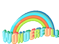 a colorful rainbow with the words wonderful written below it