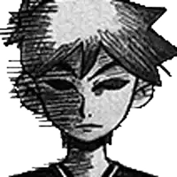 a black and white drawing of a boy 's face with a shadow on it .