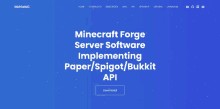 a blue minecraft forge server software implementing paper / spigot / bukkit api