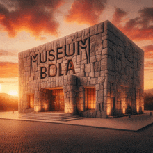 a large stone building with the words museum bola on it