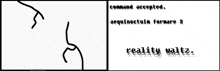 a black and white drawing of a stick figure with the words " command accepted " below it