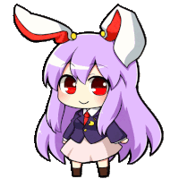 a cartoon drawing of a girl with long purple hair and bunny ears