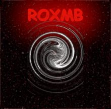 a red roxmb logo with a swirl in the center