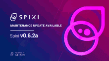 a purple and blue advertisement for spixi maintenance update available