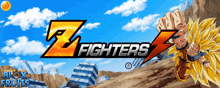 a poster for z fighters with a picture of a dragon ball z character