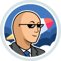 a cartoon of a bald man wearing sunglasses