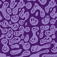 a pattern of smiley faces on a purple background .