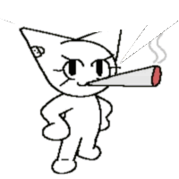 a drawing of a cat smoking a cigarette