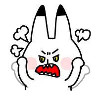 a cartoon rabbit with a very angry face