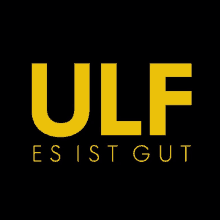 a black background with yellow letters that read ulf