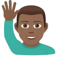 an emoji of a man waving his hand