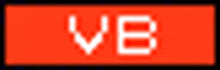 a red background with white letters that say vb on it