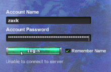 a computer screen shows the account name and password