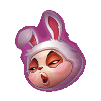 a cartoon character wearing a bunny costume is yawning