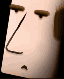 a cartoon drawing of a man 's face with a slight smirk on his face