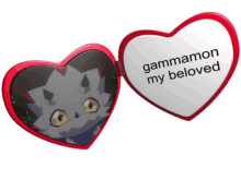 a heart shaped picture frame with the words gammamon my beloved on it