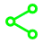 it is a green icon that looks like a pair of scissors .