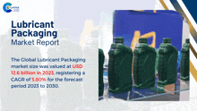 the global lubricant packaging market size was valued at 12.6 billion