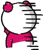 a drawing of a hello kitty with a pink bow on her head