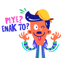 a cartoon of a man with the words piye enak to