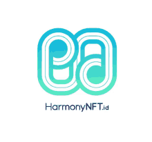 a logo for harmony nft.id with a blue and white gradient