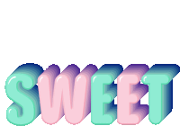 the word sweet is written in pink and green