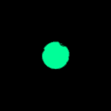 a green circle on a black background that looks like a planet