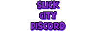 slick city discord is written in purple letters