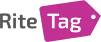 a rite tag logo with a pink tag