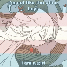 a picture of a girl with the words " i 'm not like the other boys "