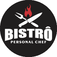 a logo for bistro personal chef with a fork and knife