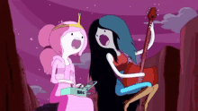 princess bubblegum and marceline from adventure time are singing