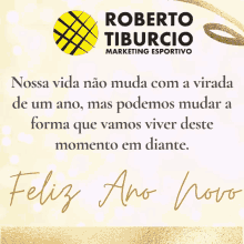 a roberto tiburcio marketing esportivo greeting card with a gold background