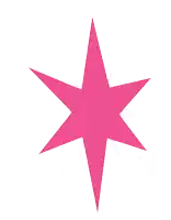 a pink star on a white background that looks like a starburst