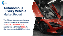 an autonomous luxury vehicle market report with a picture of a car