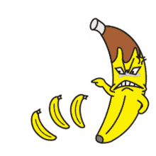 a cartoon of a banana that says " pisang me off beteny "