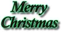 a green and black merry christmas sign with a shadow on a white background