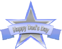 a blue star with the words happy dad 's day written on it