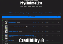 a screenshot of a website called myanimelist showing a list of anime