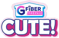 a logo for g fiber prepaid that says cute on it