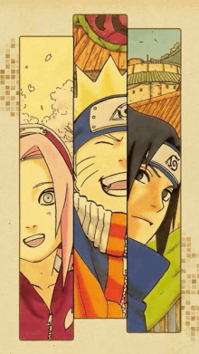 a drawing of naruto and sakura with the number 10 on their headbands